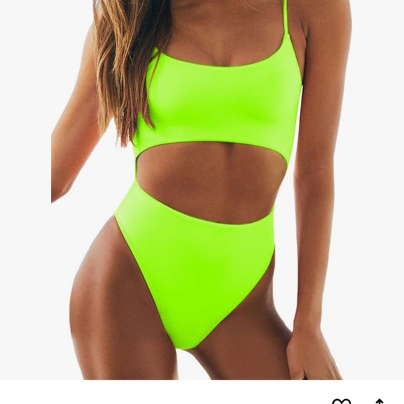 Bright yellow one piece swimsuit - Picture 2 of 4